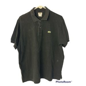 Lacoste Polo Shirt Mens Size size 6 Black Alligator Button Up